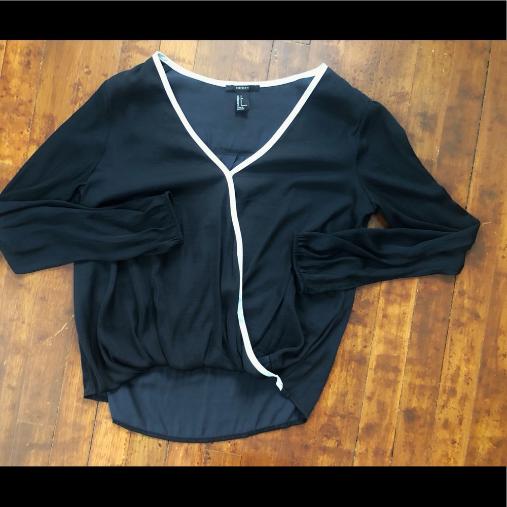 Black and White Blouse